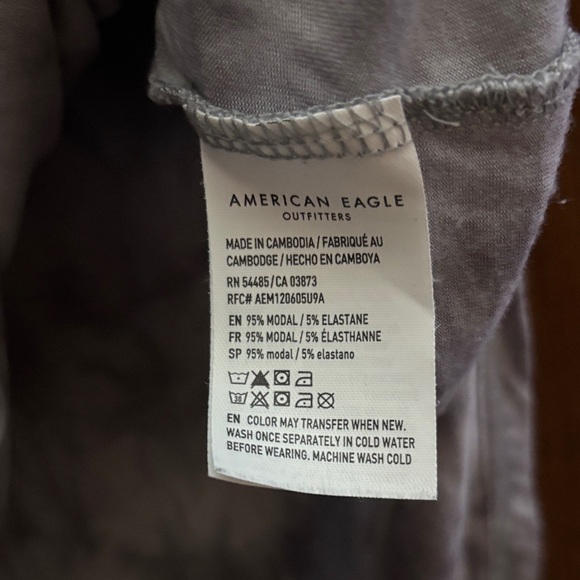 American Eagle Outfitters Gray Tie-Dye Short Sleeve Top - Picture 3 of 6